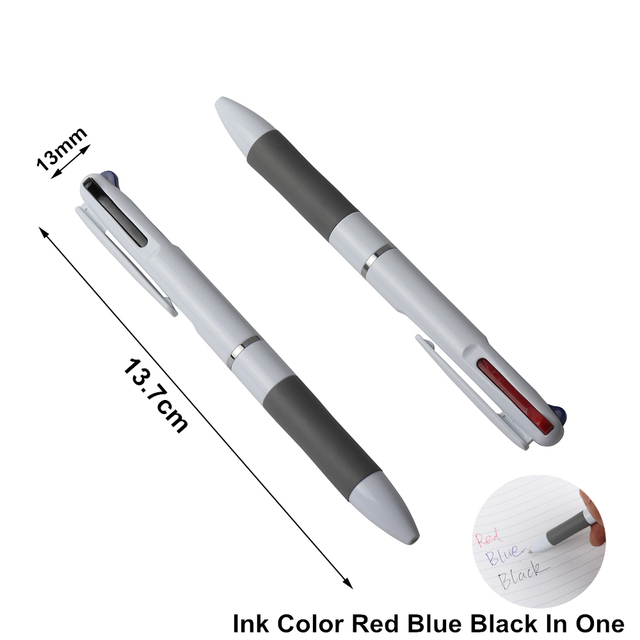 Partia 4 sztuk długopisów kulkowych GENKKY Kawaii Silica z niebieskim, czarnym i czerwonym atramentem – dla dzieci, studentów i prezentów biurowych - Wianko - 3