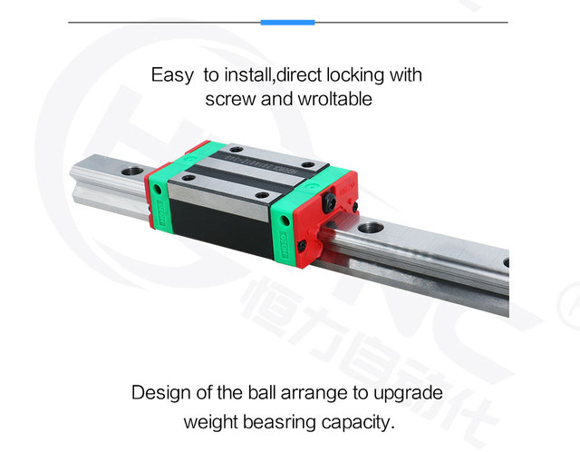 Prowadnica liniowa HIWIN HGR15 HGR20 HGR25 HGR30, 100-1150mm, 2szt., blokada wózków HGH20CA, do grawerowania CNC Router - Wianko - 23