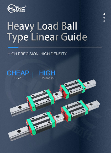 Prowadnica liniowa HIWIN HGR15 HGR20 HGR25 HGR30, 100-1150mm, 2szt., blokada wózków HGH20CA, do grawerowania CNC Router - Wianko - 15