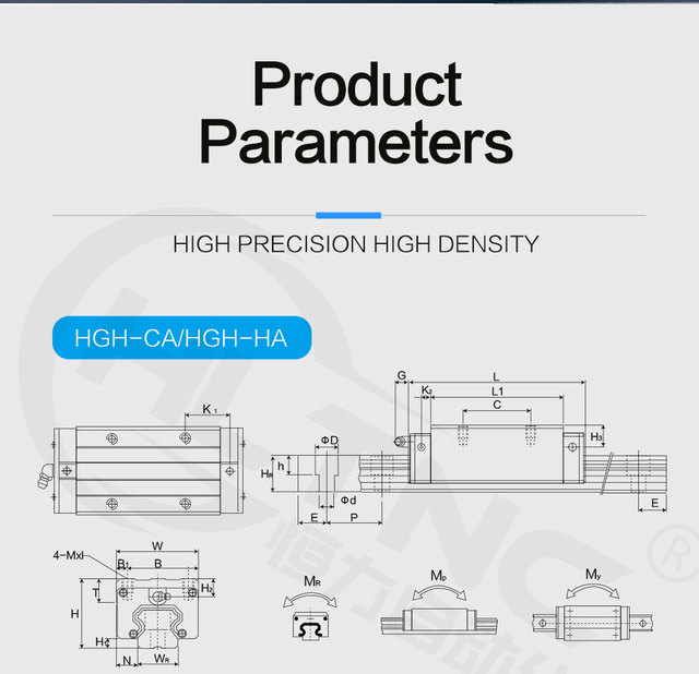 Prowadnica liniowa HIWIN HGR15 HGR20 HGR25 HGR30, 100-1150mm, 2szt., blokada wózków HGH20CA, do grawerowania CNC Router - Wianko - 16