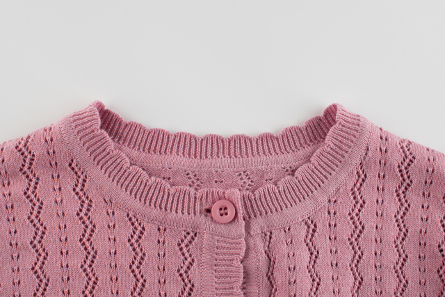 Sweter dla dziewczynki z jednolitym kolorem, wykonany z 100% bawełny - Wianko - 7