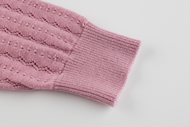 Sweter dla dziewczynki z jednolitym kolorem, wykonany z 100% bawełny - Wianko - 11