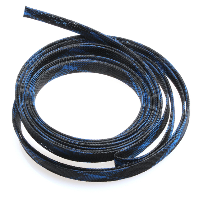 Tuleje do kabli termokurczliwe, niebieskie i czarne, PET nylonowe plecione z drutem ochronnym wysokiej gęstości 5/10M (2/4/6/8/10/12/15/20/25mm) - Wianko - 6