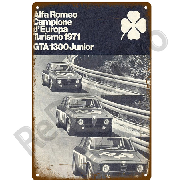 Dekoracyjny metalowy znak - Alfa Cars Retro, płyta w stylu Vintage, ozdoby ścienne, domek, pokój artystyczny - Wianko - 17