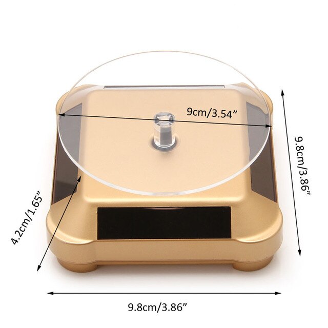 Stojak wystawowy 360 obracany stół do telefonu zegarka i biżuterii zasilany energią słoneczną - Wianko - 3