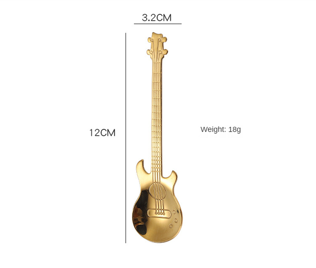 Gitara ze stali nierdzewnej w kształcie łyżeczki do kawy 7-kolorowa łyżeczka do lodów i mieszania Bar - Wianko - 5