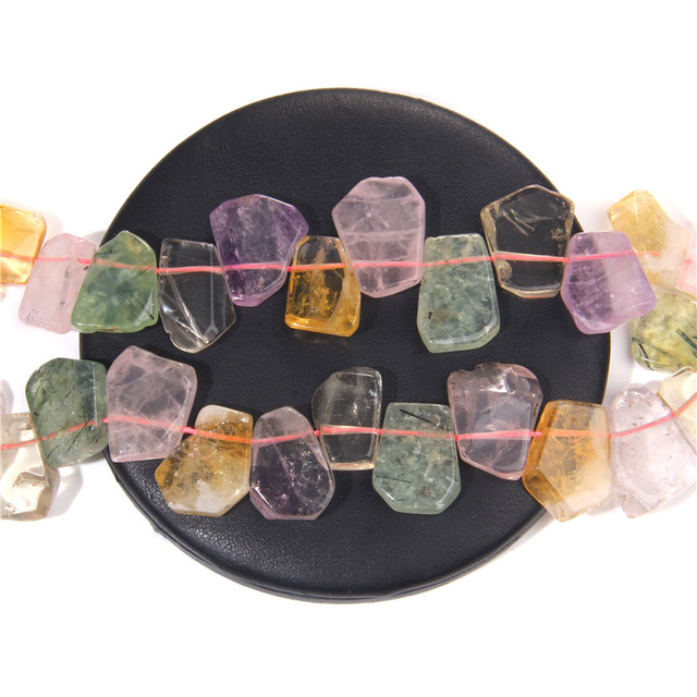 Koraliki naturalnego kamienia mineralnego: różowy kwarc, tygrysie oko, ametysty, agaty - do tworzenia biżuterii DIY - naszyjnik, bransoletka - Wianko - 103