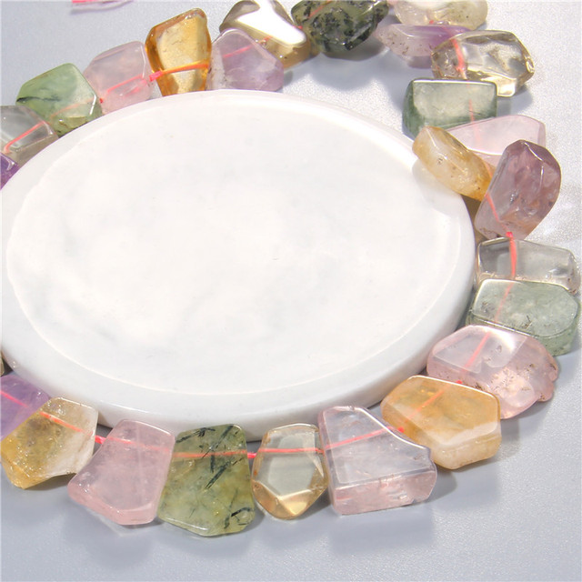 Koraliki naturalnego kamienia mineralnego: różowy kwarc, tygrysie oko, ametysty, agaty - do tworzenia biżuterii DIY - naszyjnik, bransoletka - Wianko - 16