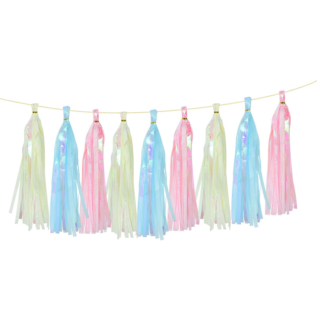 5 sztuk dekoracyjnych bibułek w różnych kolorach do samodzielnego wykonania girlandy Tassel Banner na ślub, urodziny, Baby Shower - Wianko - 19