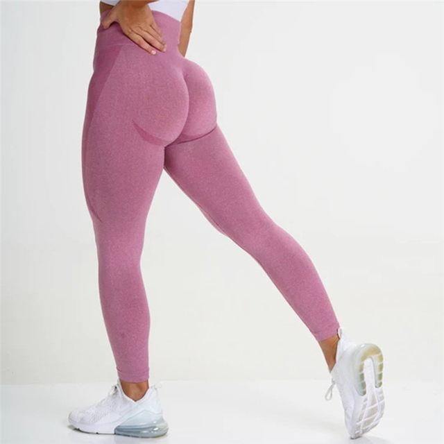 Legginsy do jogi dla kobiet - bezszwowe, niebieskie, elastyczne, wysoki stan, kontrola brzucha, siłownia, fitness - Wianko - 6
