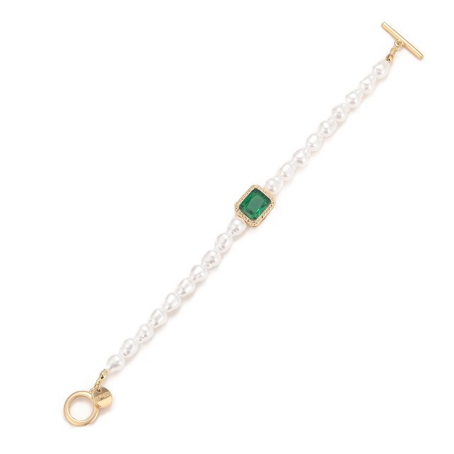 Nowa perła bransoletka Delysia King 2021 – kreatywny, retro styl, podkreślający temperament, zielone inkrustowane klejnoty - Wianko - 3