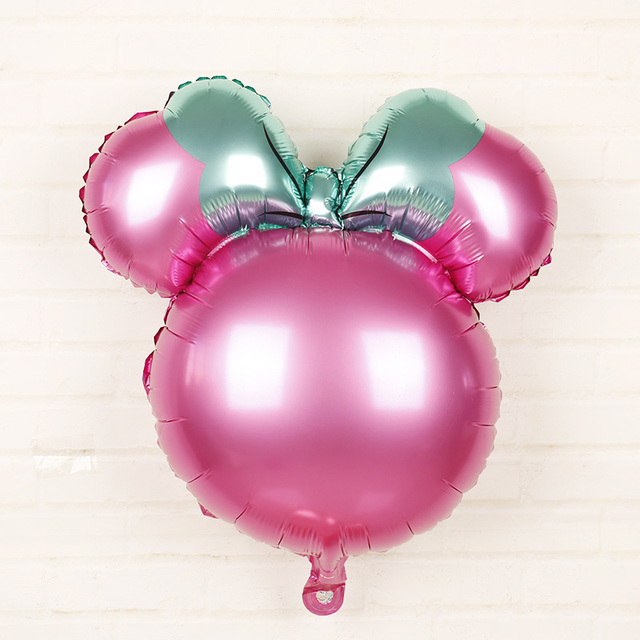 24 calowa głowa myszki Mickey z balonów foliowych - dekoracje na imprezę urodzinową, baby shower, Disney, kreskówka Minnie - Wianko - 4
