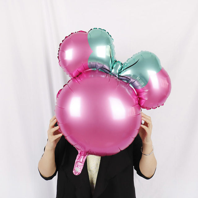 24 calowa głowa myszki Mickey z balonów foliowych - dekoracje na imprezę urodzinową, baby shower, Disney, kreskówka Minnie - Wianko - 6