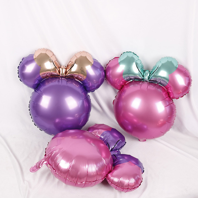 24 calowa głowa myszki Mickey z balonów foliowych - dekoracje na imprezę urodzinową, baby shower, Disney, kreskówka Minnie - Wianko - 8
