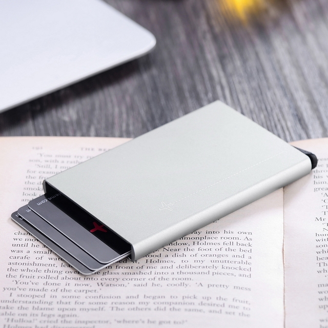 Luksusowe etui na dowód osobisty i karty kredytowe RFID Unisex – solidne, metalowe i automatyczne, aluminiowa obudowa portfela dla kobiet i mężczyzn - Wianko - 14
