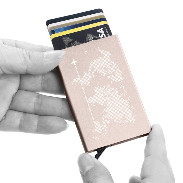 Luksusowe etui na dowód osobisty i karty kredytowe RFID Unisex – solidne, metalowe i automatyczne, aluminiowa obudowa portfela dla kobiet i mężczyzn - Wianko - 13