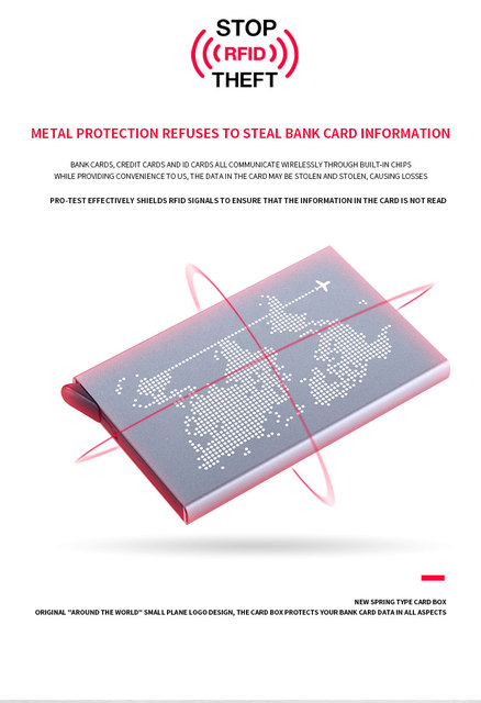 Luksusowe etui na dowód osobisty i karty kredytowe RFID Unisex – solidne, metalowe i automatyczne, aluminiowa obudowa portfela dla kobiet i mężczyzn - Wianko - 3
