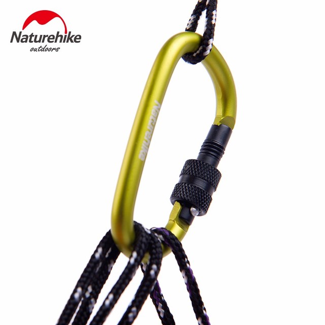 NatureHike - 4 sztuki karabinków wspinaczkowych aluminiowych D-kształt 6cm - Wianko - 2