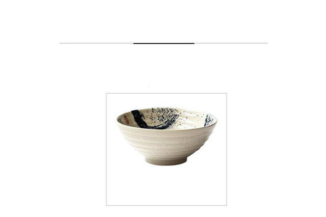 Duża ceramiczna miska na zupę retro, 7.5 cala, srebrny kapelusz - Wianko - 5