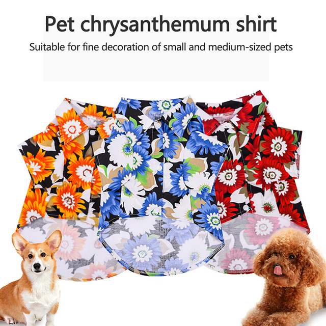 Koszulka letnia z nadrukiem w stylu hawajskim dla małych średnich psów - Wianko - 3