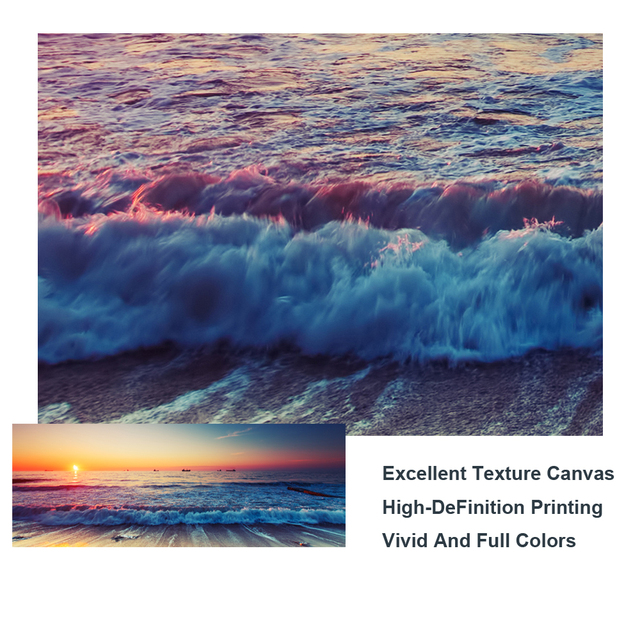 Obraz na płótnie - Zachód słońca nad morzem, fale oceanu - dekoracja ścienna do pokoju - Wianko - 6