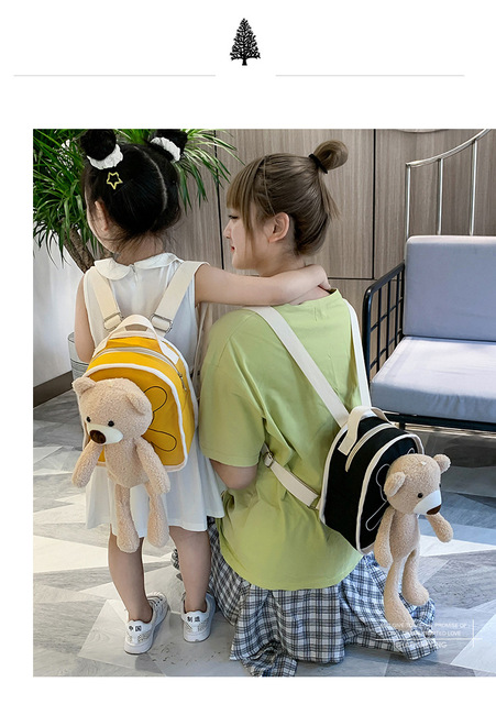 Nowy plecak dziecięcy - śliczny pluszowy miś tornister dla uczniów przedszkola i dzieci, trendowe wzory dla chłopców i dziewcząt - Wianko - 3