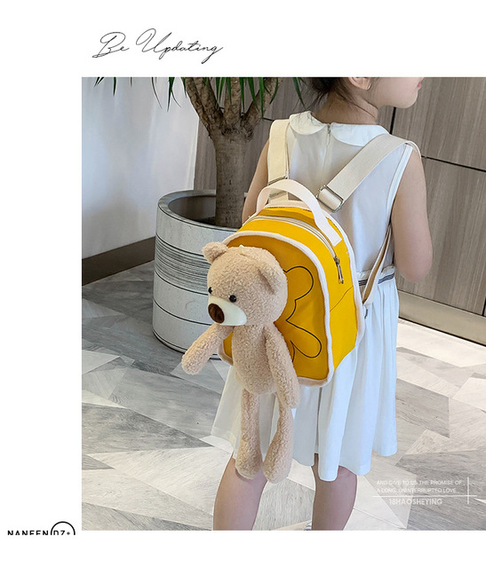 Nowy plecak dziecięcy - śliczny pluszowy miś tornister dla uczniów przedszkola i dzieci, trendowe wzory dla chłopców i dziewcząt - Wianko - 14