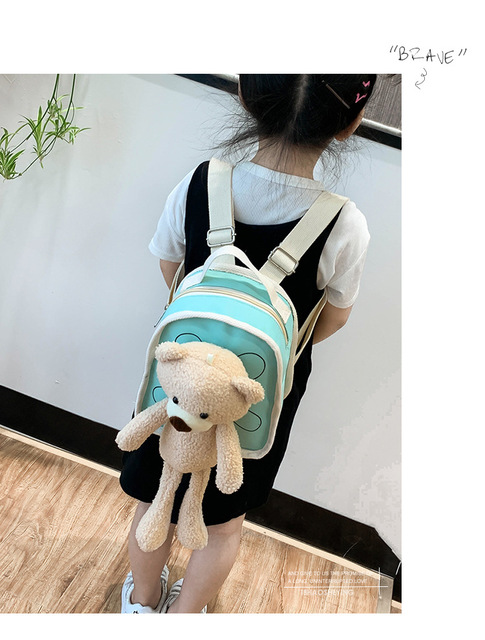 Nowy plecak dziecięcy - śliczny pluszowy miś tornister dla uczniów przedszkola i dzieci, trendowe wzory dla chłopców i dziewcząt - Wianko - 24