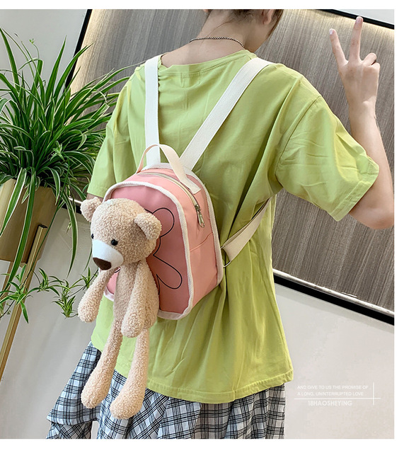 Nowy plecak dziecięcy - śliczny pluszowy miś tornister dla uczniów przedszkola i dzieci, trendowe wzory dla chłopców i dziewcząt - Wianko - 8