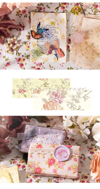 30 sztuk kolorowych kwiatowych materiałów do rękodzieła z papieru - papier dla twórców, planerów i albumów scrapbookingowych - Wianko - 15