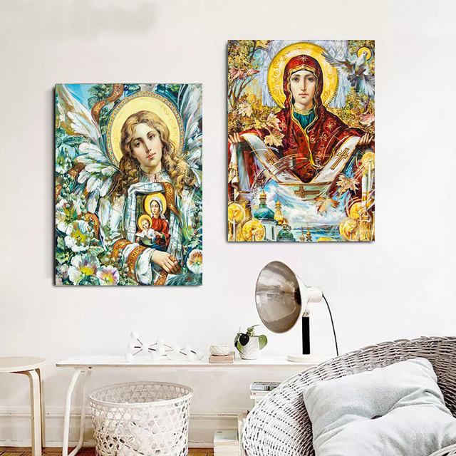 Zestaw DIY religijne diamentowe malarstwo 5D - nasza pani, wszystkie plac/okrągłe hafty - Wianko - 3