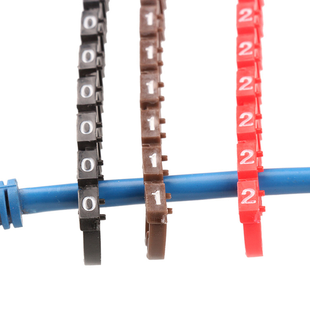 100/150 szt. Kolorowe znaczniki kablowe typu C z numerem etykiety Tag dla drutu 2-7mm - Wianko - 5