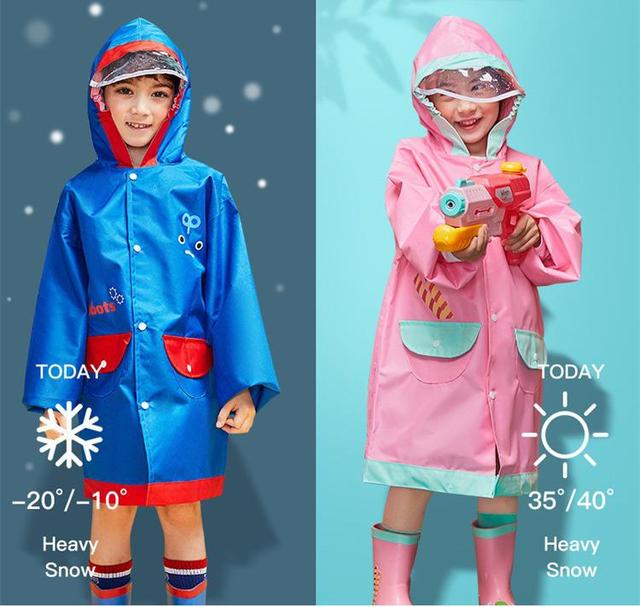 Dziecięcy przeciwdeszczowy zimowy płaszcz z kapturem dla chłopców i dziewcząt 4-16 lat Cartoon Boy - Wianko - 5