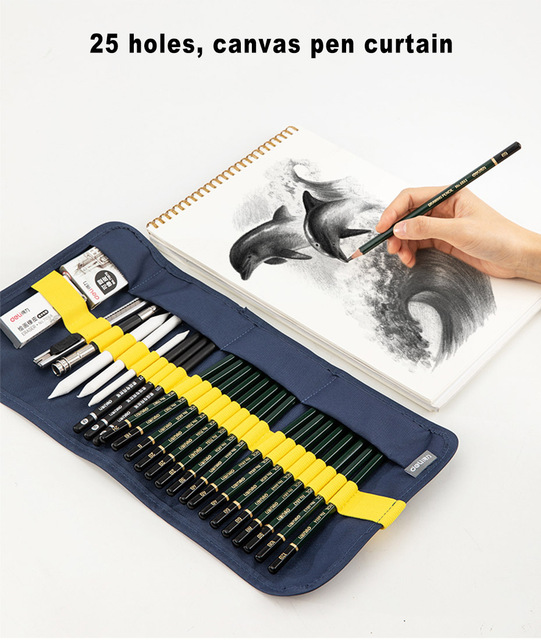 Deli Zestaw Narzędzi do Rysowania 27-częściowy ołówkowy do nauki malowania dla początkujących i studentów artysty - Wianko - 11