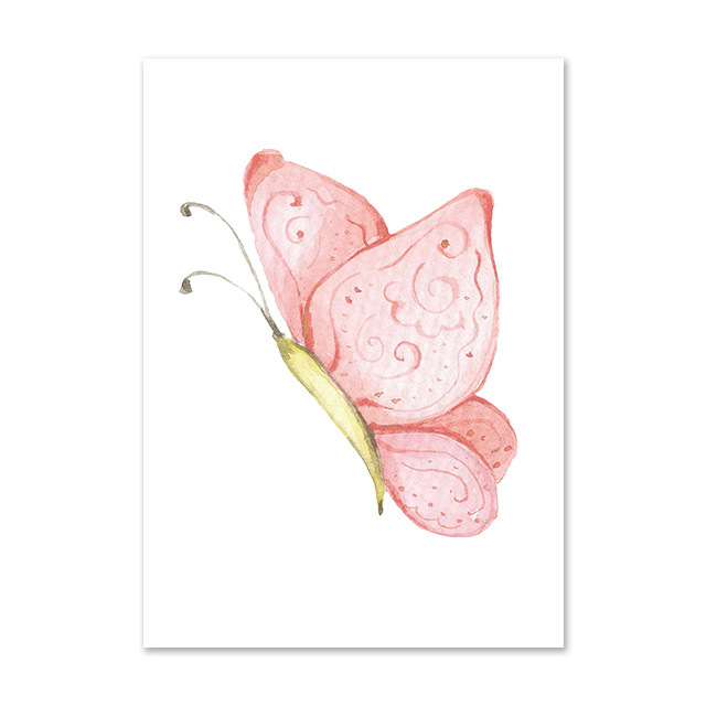 Plakat artystyczny - Różowe serce motyl: abstrakcyjne malarstwo na płótnie, dekoracja do sypialni i korytarza - Wianko - 3