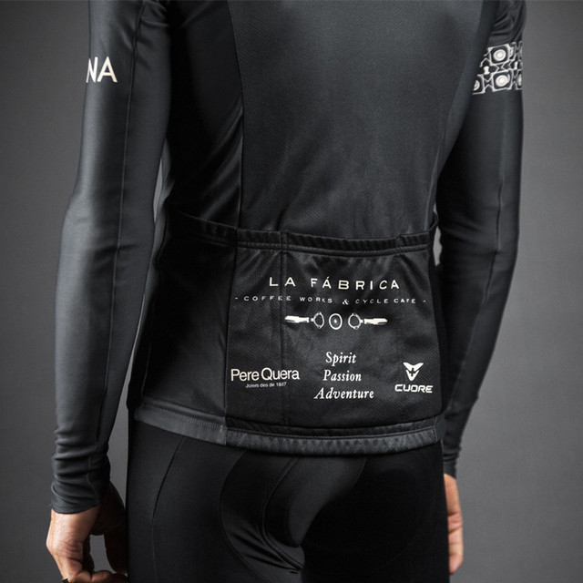 Kurtka rowerowa zimowa czarna, koszulka termiczna z długim rękawem, wysoka jakość - odzież rowerowa Mtb Maillot Ciclismo invierno - Wianko - 6