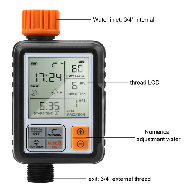 Licznik ogrodowy do nawadniania - programowalny, duży ekran, automatyczny kontroler, cyfrowy timer - Wianko - 9