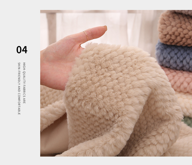 Futro królika Rex o teksturze ananasowej - ciepły materiał do DIY szalików i odzieży pluszowej - Wianko - 9