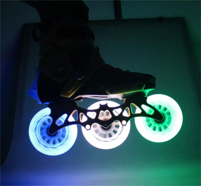 Świecące koła na rolki LED Skate - 6 sztuk, 90A, 90mm/100mm/110mm, zewnętrzne i wewnętrzne oświetlenie dla łyżwiarstwa - Wianko - 3