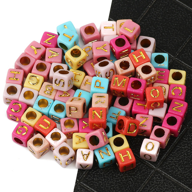 Koraliki akrylowe 7mm z alfabetem, multikolorowe, płaskie, okrągłe – DIY koraliki do biżuterii (+ akcesoria) - Wianko - 14