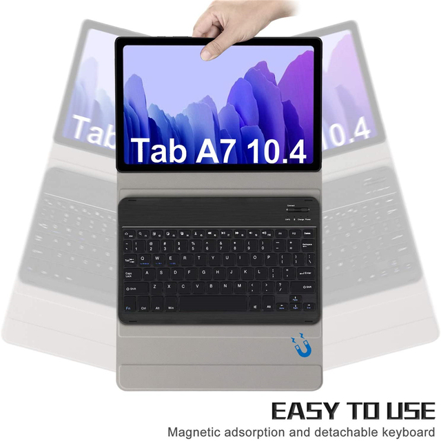 Futerał z wymienną klawiaturą dla Samsung Galaxy Tab A7 10.4-calowy (skóra syntetyczna, funkcja statywu) - Wianko - 10