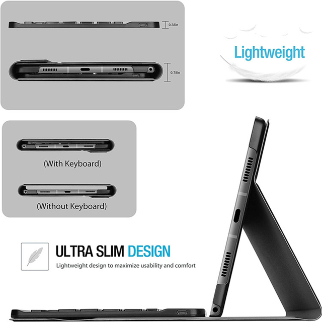 Futerał z wymienną klawiaturą dla Samsung Galaxy Tab A7 10.4-calowy (skóra syntetyczna, funkcja statywu) - Wianko - 12
