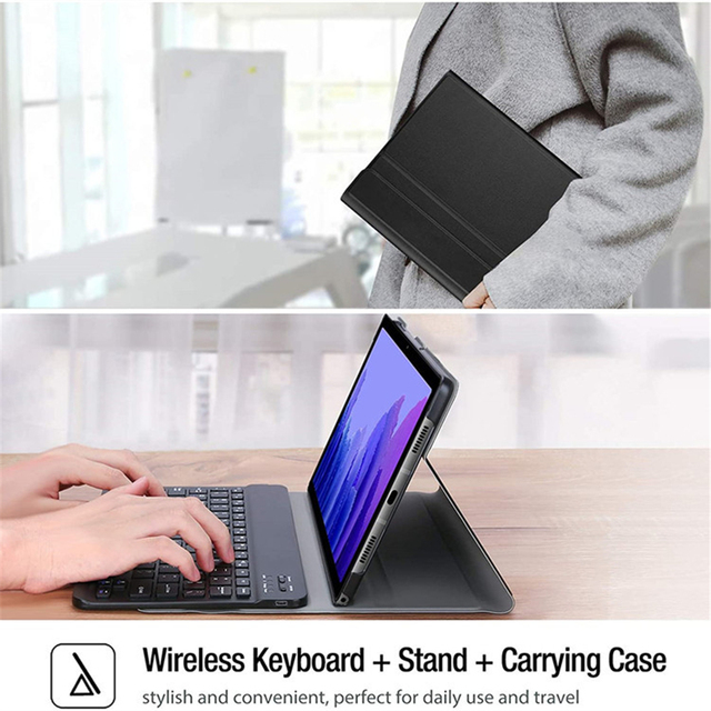 Futerał z wymienną klawiaturą dla Samsung Galaxy Tab A7 10.4-calowy (skóra syntetyczna, funkcja statywu) - Wianko - 5