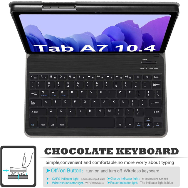 Futerał z wymienną klawiaturą dla Samsung Galaxy Tab A7 10.4-calowy (skóra syntetyczna, funkcja statywu) - Wianko - 11