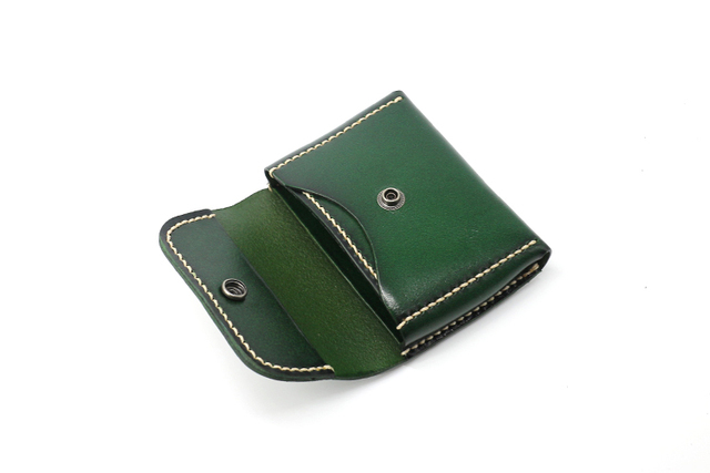Ręcznie robiona mini talia męska - torba skórzana, styl vintage, na karty kredytowe i dowód osobisty - Wianko - 22
