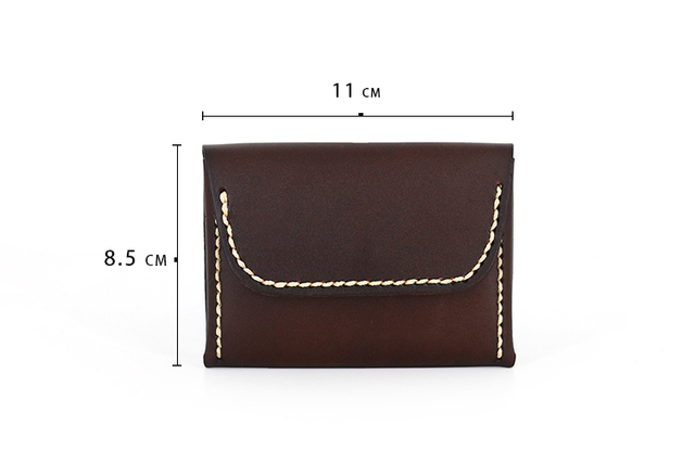 Ręcznie robiona mini talia męska - torba skórzana, styl vintage, na karty kredytowe i dowód osobisty - Wianko - 3