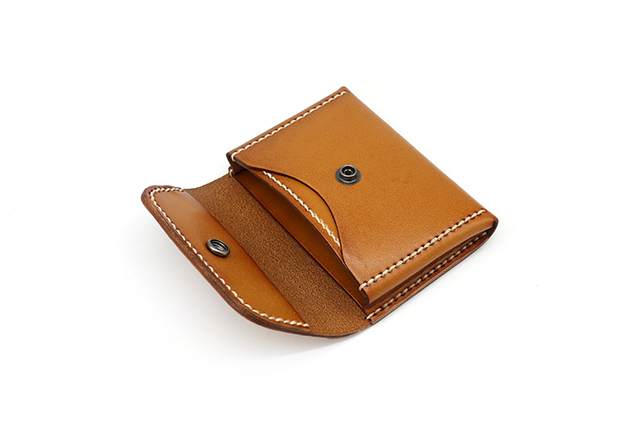 Ręcznie robiona mini talia męska - torba skórzana, styl vintage, na karty kredytowe i dowód osobisty - Wianko - 17