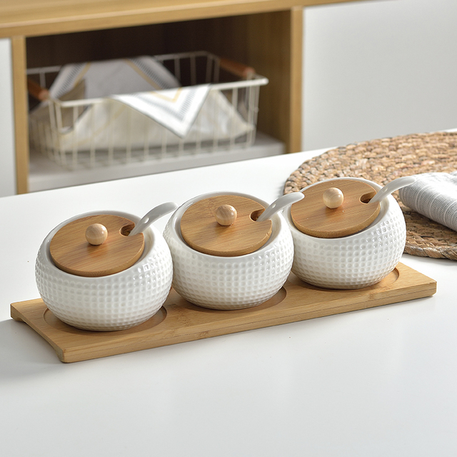 Słoik ceramiczny na przyprawy z łyżeczkami w zestawie - Wianko - 8