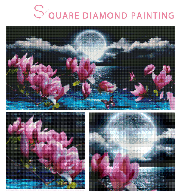 Diamentowe malarstwo 5D Flamingo - Tropical rainforest, kwiaty - tryptyk, obraz zwierząt z wyhaftowanymi fragmentami Rhinestone k2064 - Wianko - 11