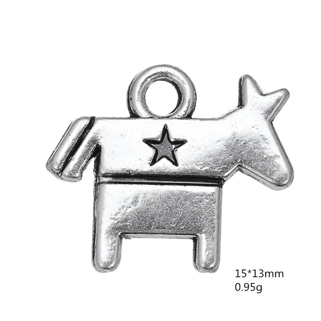 Naszywka Celebrytki Skyrim: 30 sztuk Charmów Zwierzęcych do DIY Biżuterii US Democratic Donkey & US Freedom Symbol Floating Elephant Pendant - Wianko - 22